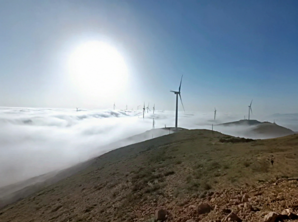 慶陽二期D1風電項目首臺風機并網(wǎng)