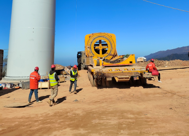 歐陽海風電場二期項目風機吊裝進入收尾階段